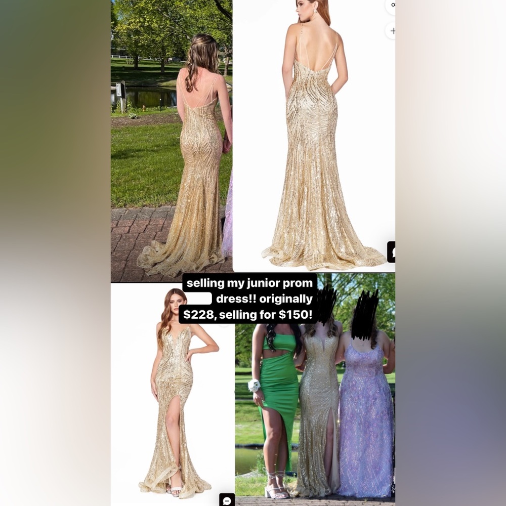 NEW YORK DRESS GOLD PROM DRESS SIZE 4
